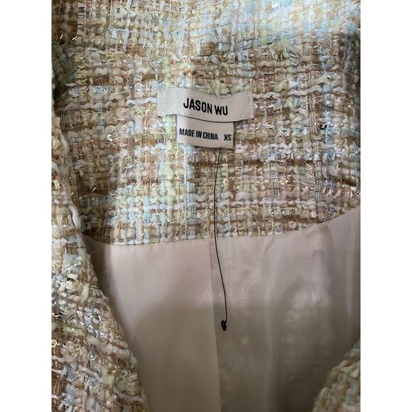 NWOT Jason Wu Jacket Coat Boucle Tweed Cream Double Breast Blazer Sequin… - Picture 10 of 10